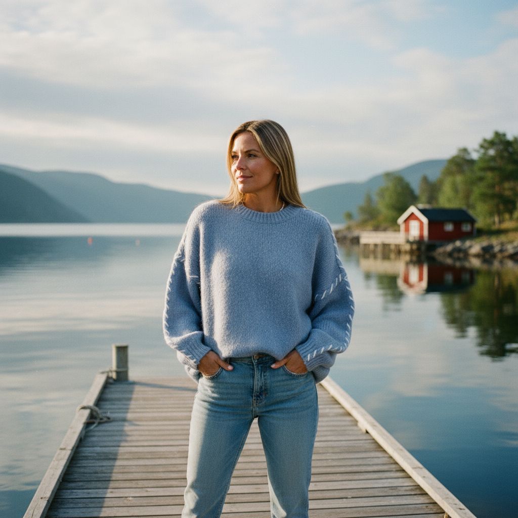 FELICITY | KOMFORTABEL GENSER MED LANG ERME OG RUND HALS - Jaxel & Jess