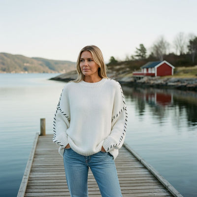 FELICITY | KOMFORTABEL GENSER MED LANG ERME OG RUND HALS - Jaxel & Jess