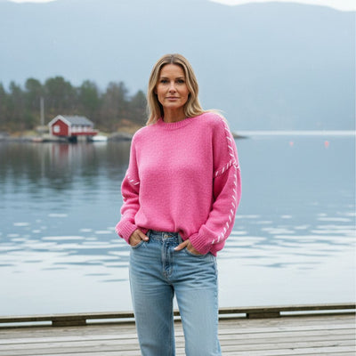 FELICITY | KOMFORTABEL GENSER MED LANG ERME OG RUND HALS - Jaxel & Jess