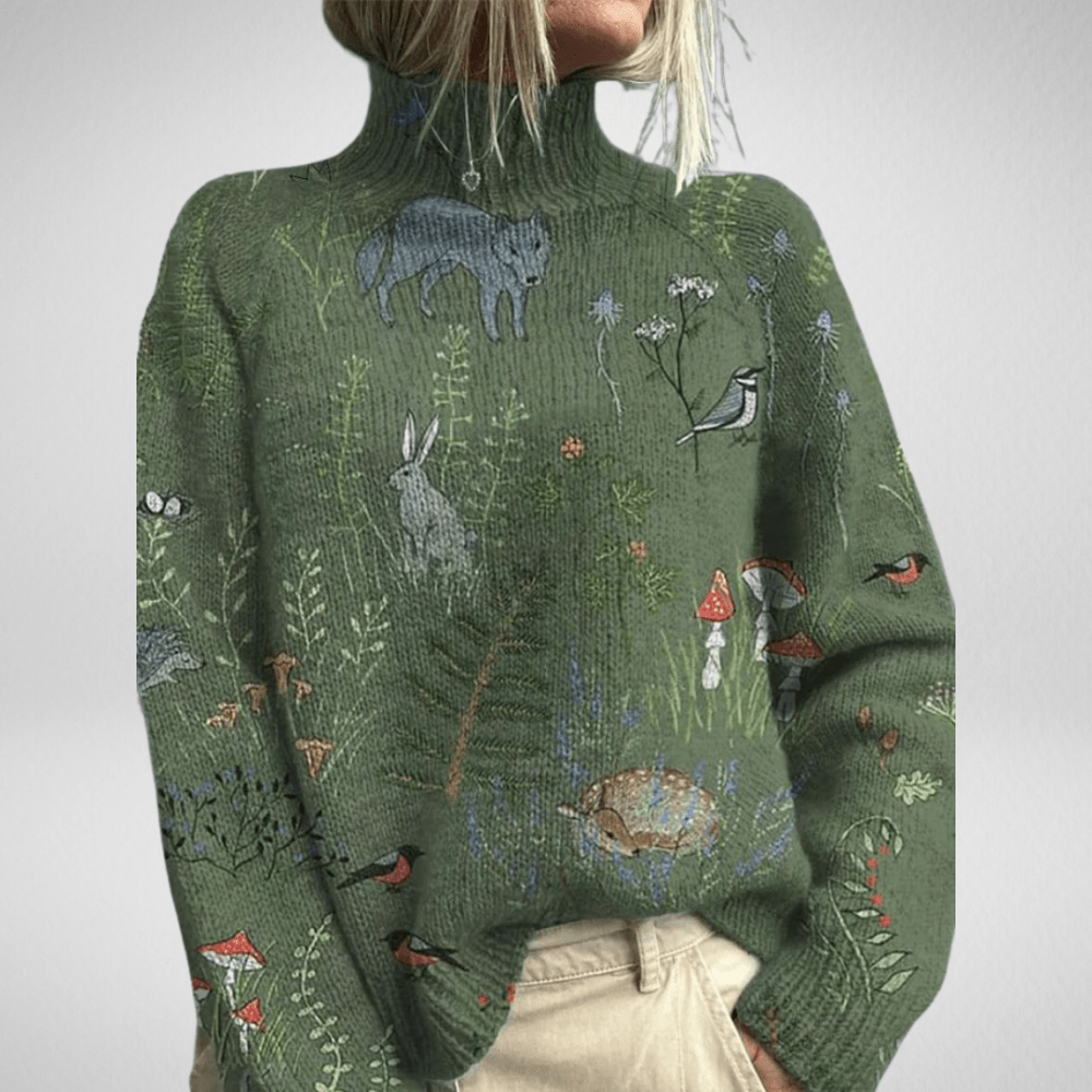 Monica | Brodert Genser med Naturdetaljer - Jaxel & Jess