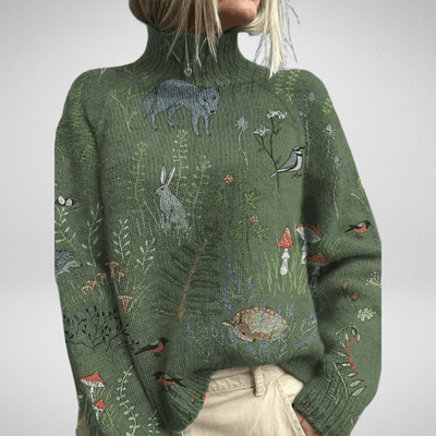 Monica | Brodert Genser med Naturdetaljer - Jaxel & Jess