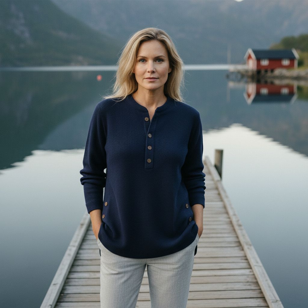 Élise – Ensfarget strikkegenser med lange ermer - Jaxel & Jess