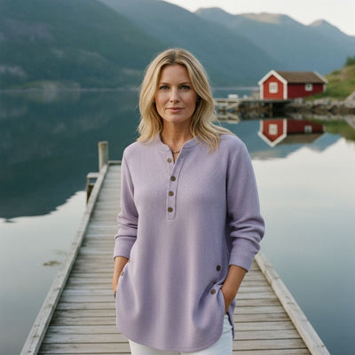 Élise – Ensfarget strikkegenser med lange ermer - Jaxel & Jess