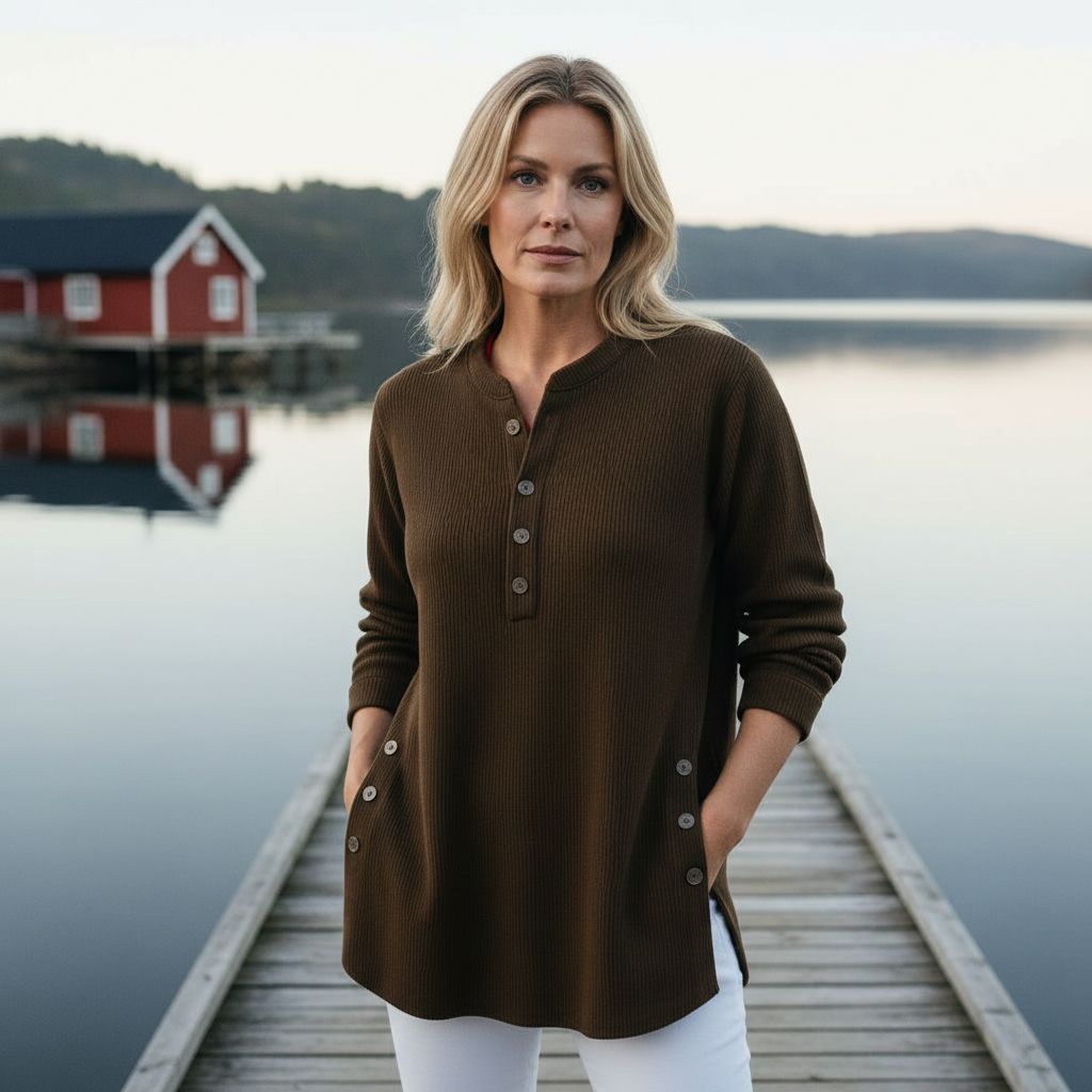 Élise – Ensfarget strikkegenser med lange ermer - Jaxel & Jess