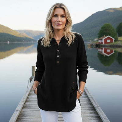 Élise – Ensfarget strikkegenser med lange ermer - Jaxel & Jess