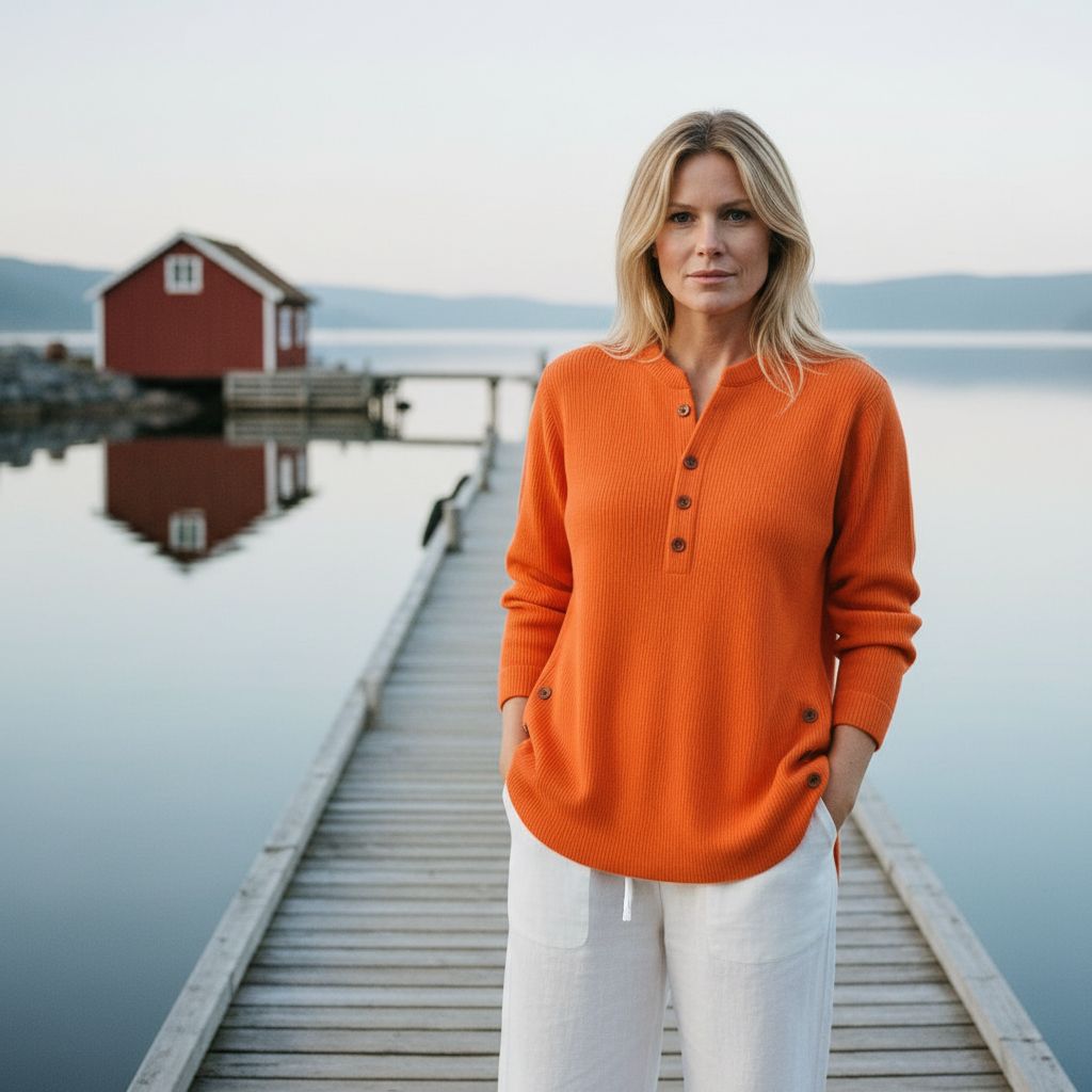 Élise – Ensfarget strikkegenser med lange ermer - Jaxel & Jess