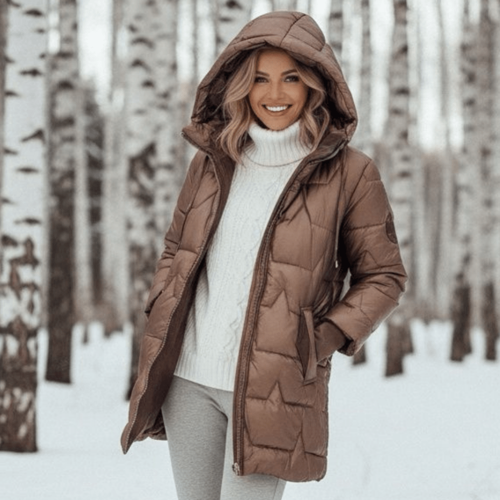 Anniken - Elegant Vinterfrakk med Hette og Polstring - Jaxel & Jess