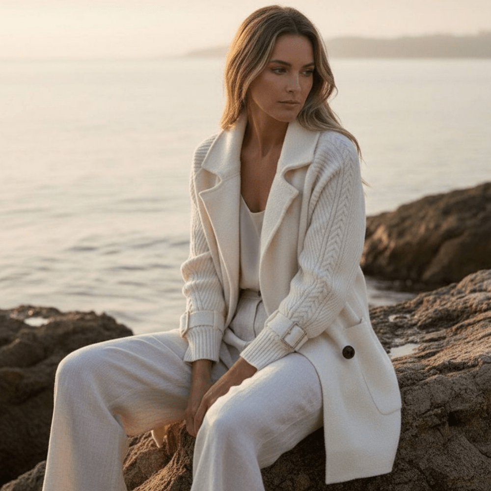 ISOLA™ | Mid - Length Double - Breasted Coat - Jaxel & Jess
