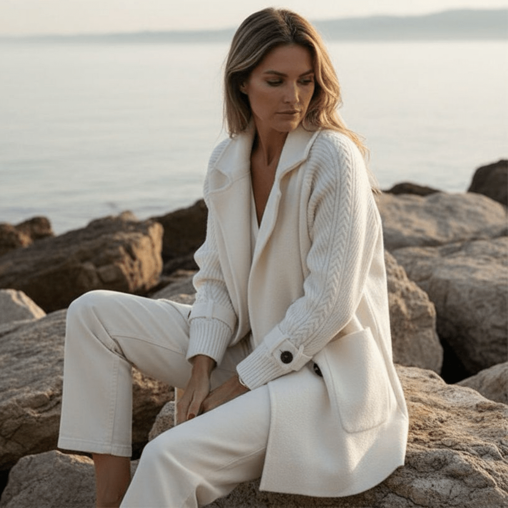 ISOLA™ | Mid - Length Double - Breasted Coat - Jaxel & Jess
