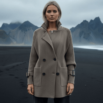ISOLA™ | Mid - Length Double - Breasted Coat - Jaxel & Jess
