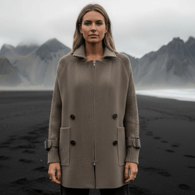 ISOLA™ | Mid - Length Double - Breasted Coat - Jaxel & Jess