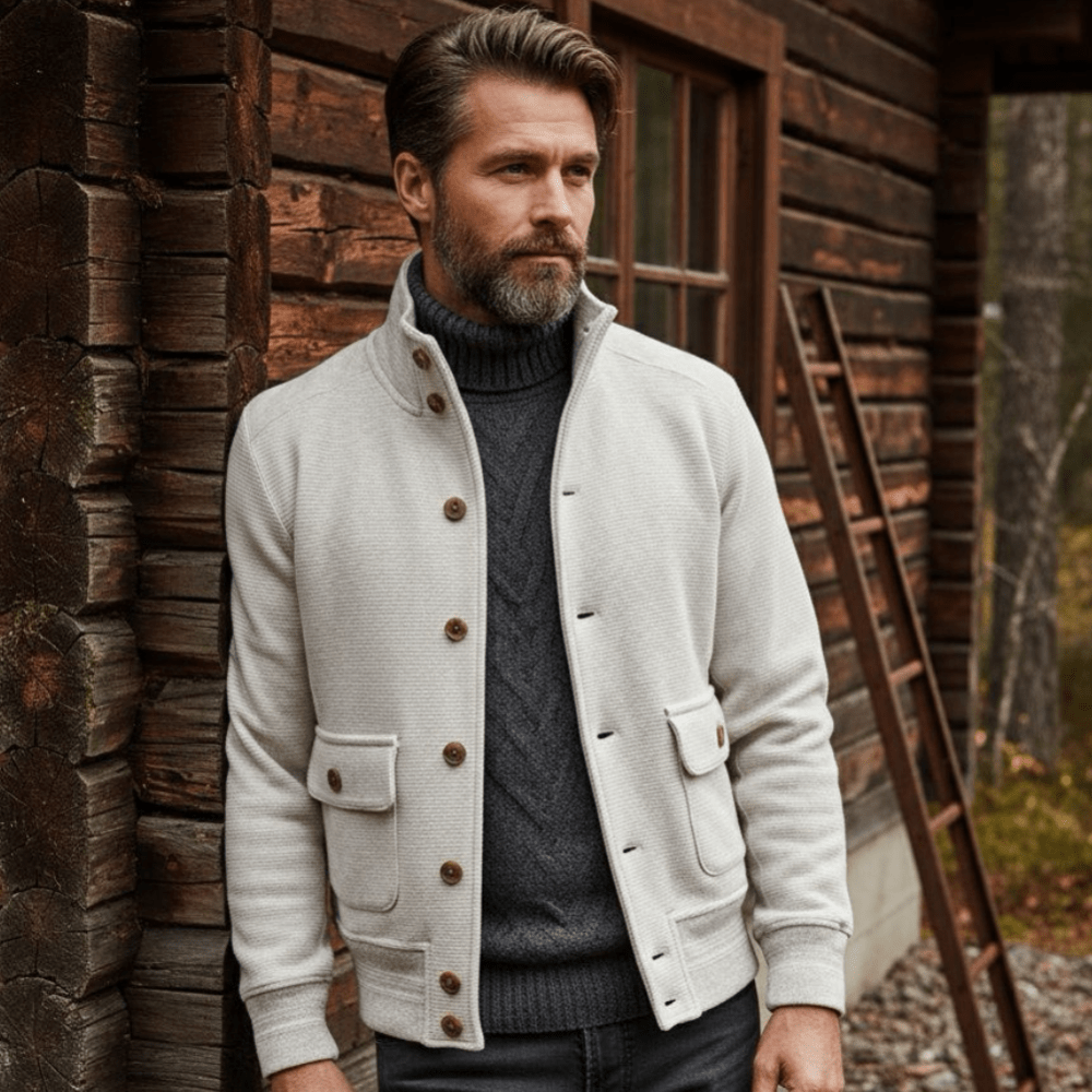 JEREMY KLASSISK KRAGE ENSFARGET JAKKE - Jaxel & Jess