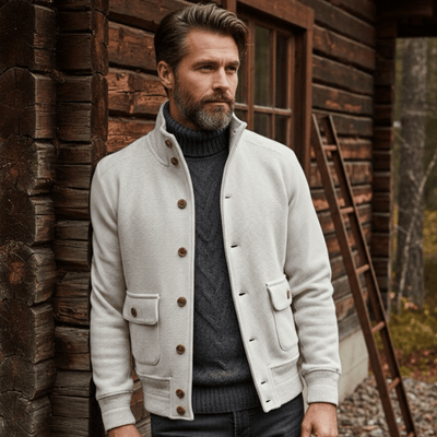 JEREMY KLASSISK KRAGE ENSFARGET JAKKE - Jaxel & Jess