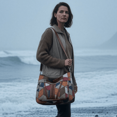 Anne | Mosaikk lær håndveske - Jaxel & Jess