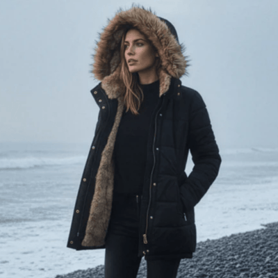 Anna | Varm vinterjakke med pelsfore - Jaxel & Jess