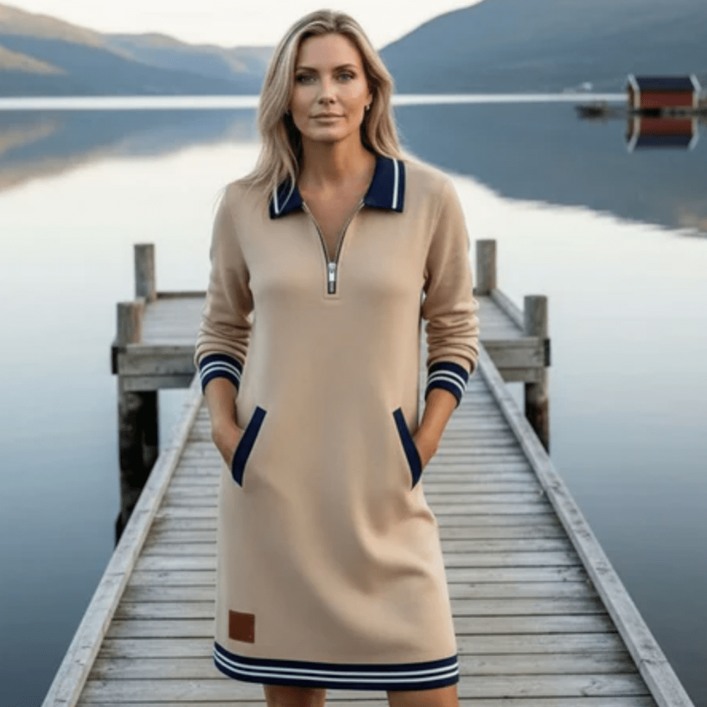 Chic Langermet Kjole i Bomull - Jaxel & Jess