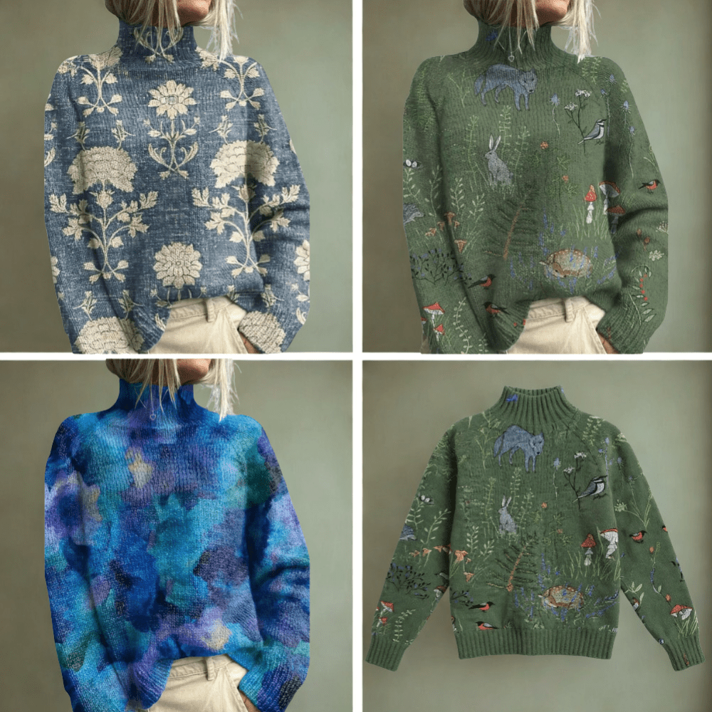 Monica | Brodert Genser med Naturdetaljer - Jaxel & Jess