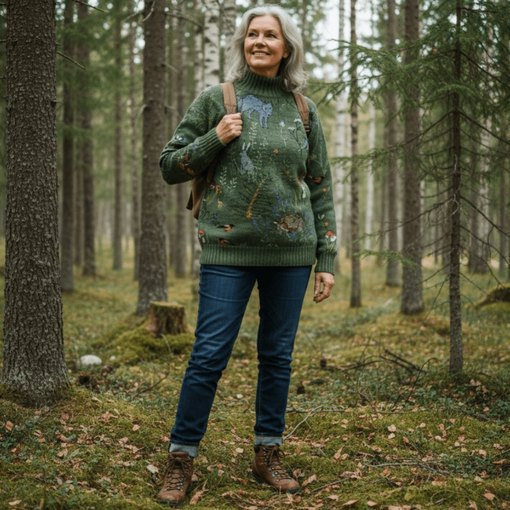 Monica | Brodert Genser med Naturdetaljer - Jaxel & Jess