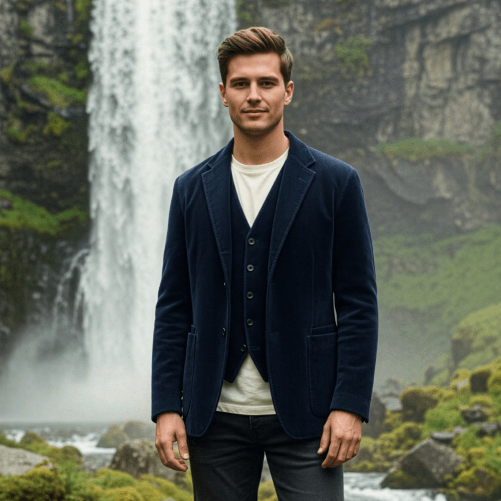 Lars™ | To - delt sett: Blazer og vest i fløyel - Jaxel & Jess