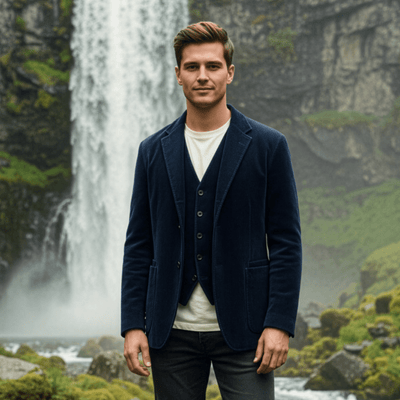 Lars™ | To - delt sett: Blazer og vest i fløyel - Jaxel & Jess